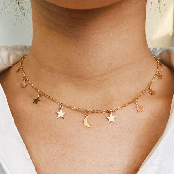 chokers minimalist gold star moon choker necklace for women party cute golden chain necklaces fashion jewelry romantic gifts, Golden;silver
chokers minimalist gold star moon choker necklace for women party cute golden chain necklaces fashion jewelry romantic gifts, Golden;silver