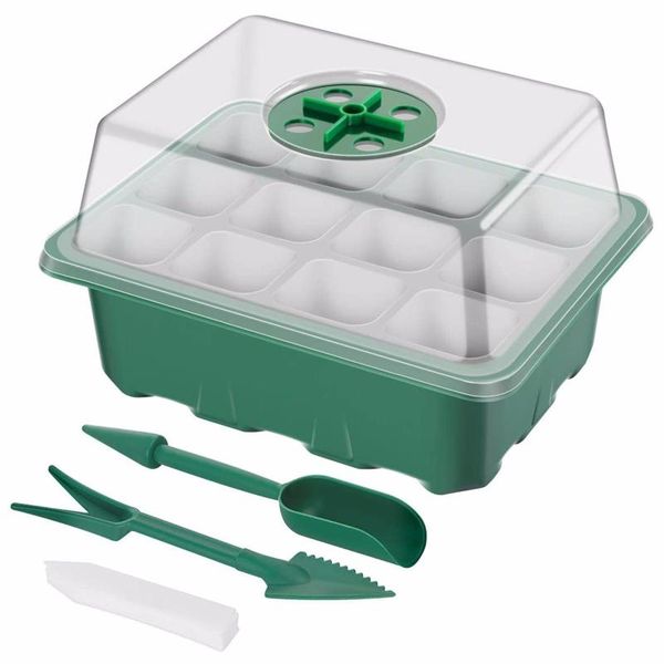 5-pack seed starter trays seedling tray (12 cells per tray) humidity adjustable plant germination planter flower pot #35 planters & pots
5-pack seed starter trays seedling tray (12 cells per tray) humidity adjustable plant germination planter flower pot #35 planters & pots