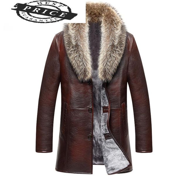 men's fur & faux men real animal collar leather coat artificial warm thickening 22002-6, Black
men's fur & faux men real animal collar leather coat artificial warm thickening 22002-6, Black