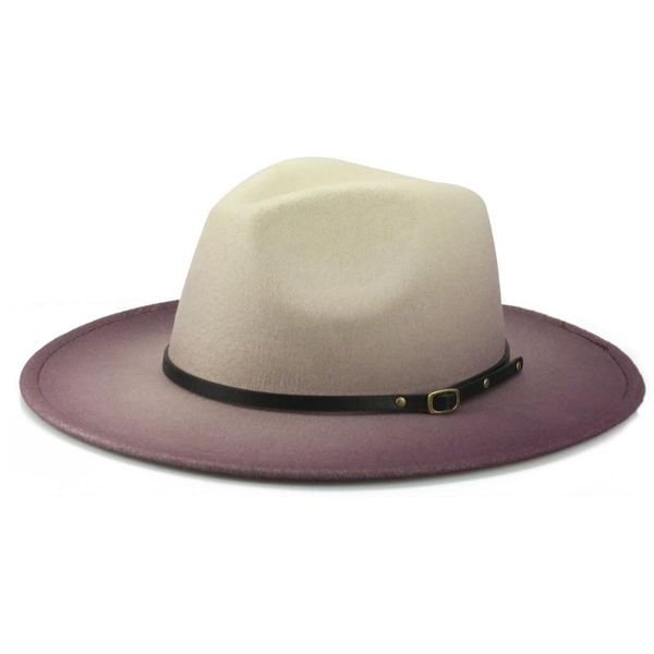 wide brim hats two-tone british style hat men women band belt gradient felted cap elegant vintage jazz winter women's felt fedora, Blue;gray
wide brim hats two-tone british style hat men women band belt gradient felted cap elegant vintage jazz winter women's felt fedora, Blue;gray