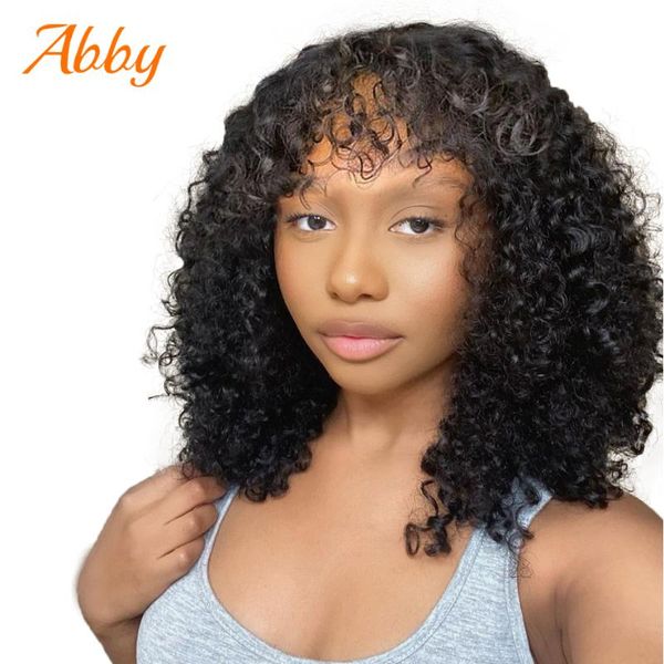 lace wigs kinky curly short bob wig with bangs for women human hair full machine made glueless abby, Black;brown
lace wigs kinky curly short bob wig with bangs for women human hair full machine made glueless abby, Black;brown