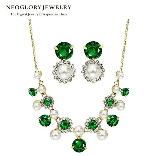 earrings & necklace neoglory light yellow gold color simulated pearl green zircon charm jewelry sets gifts 2021 fashion cn2 zpr1, Silver
earrings & necklace neoglory light yellow gold color simulated pearl green zircon charm jewelry sets gifts 2021 fashion cn2 zpr1, Silver