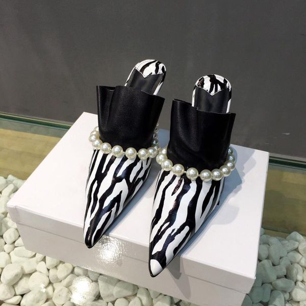 slippers spring mules shoes females quality women leather sole ladies pointed toe slides brand pearl footwears, Black
slippers spring mules shoes females quality women leather sole ladies pointed toe slides brand pearl footwears, Black