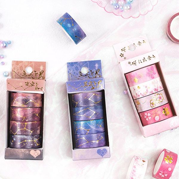 gift wrap 4/6 pcs cherry sakura starry sky gilding washi tape set adhesive diy scrapbooking sticker label masking diary
gift wrap 4/6 pcs cherry sakura starry sky gilding washi tape set adhesive diy scrapbooking sticker label masking diary