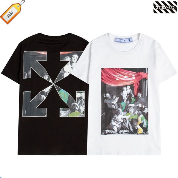 new 2021 spring and summer off figure oil painting digital direct spray round neck pullover short sleeve men's women's same batch, White;black
new 2021 spring and summer off figure oil painting digital direct spray round neck pullover short sleeve men's women's same batch, White;black