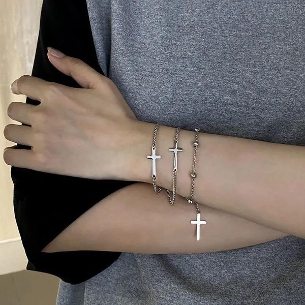 link, chain cross women bracelet beads bracelets for woman minimalist trendy ladies retro fashion party jewelry kpop metal pulseras, Black
link, chain cross women bracelet beads bracelets for woman minimalist trendy ladies retro fashion party jewelry kpop metal pulseras, Black