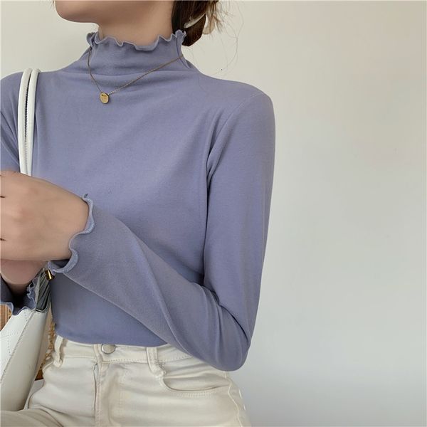 women's t shirt 2021 autumn and winter solid color fungus edge foreign style inner double-sided german veet thickened warm bottom, White
women's t shirt 2021 autumn and winter solid color fungus edge foreign style inner double-sided german veet thickened warm bottom, White