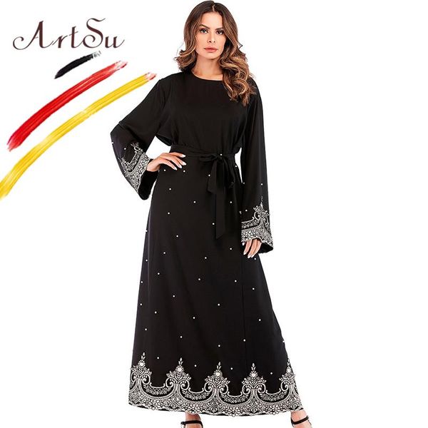 casual dresses xl-5xl plus size women black maxi dress vintage ethnic embroidery muslim long sleeve pearl beading robe femme, Black;gray
casual dresses xl-5xl plus size women black maxi dress vintage ethnic embroidery muslim long sleeve pearl beading robe femme, Black;gray