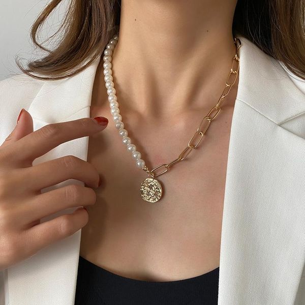 pendant necklaces timeonly vintage simulated pearl chunky link chain necklace for women minimalist gold color wide curb coin chokers, Silver
pendant necklaces timeonly vintage simulated pearl chunky link chain necklace for women minimalist gold color wide curb coin chokers, Silver