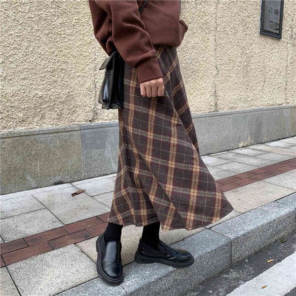 japanese autumn skirt spring fashion retro style chic simple sell high waist lattice w jzo6, Black;gray
japanese autumn skirt spring fashion retro style chic simple sell high waist lattice w jzo6, Black;gray