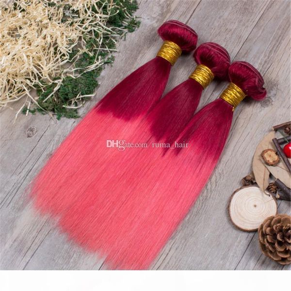 two tone red pink human hair weaves silky straight pink ombre hair extensions 3 bundles deals peruvian virgin hair extension, Black;brown
two tone red pink human hair weaves silky straight pink ombre hair extensions 3 bundles deals peruvian virgin hair extension, Black;brown