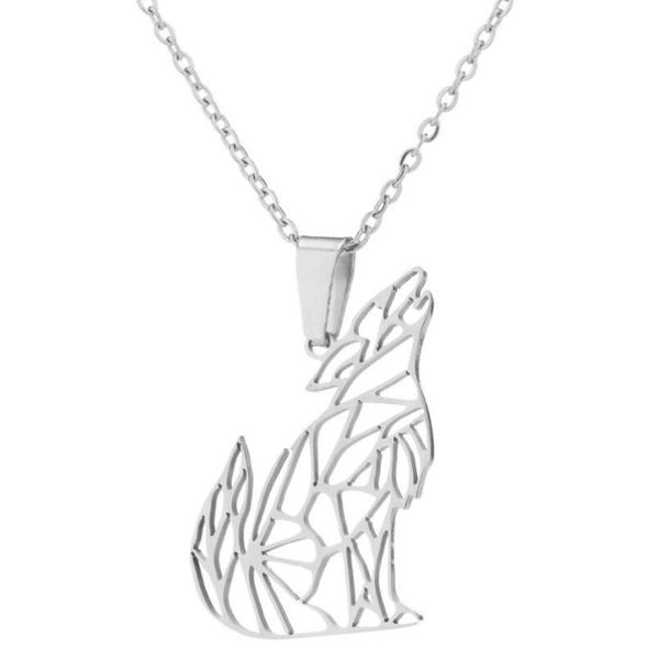 pendant necklaces hollow design screaming wolf stainless steel necklace chain on the neck for women collar collier sister gift wholesale, Silver
pendant necklaces hollow design screaming wolf stainless steel necklace chain on the neck for women collar collier sister gift wholesale, Silver