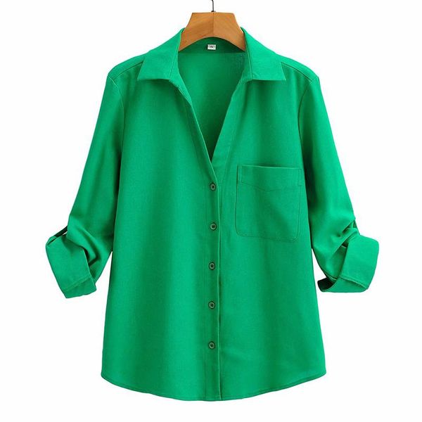 women's blouses & shirts yenkye 2021 green blouse women lapel collar roll-up long sleeve casual ladies office summer blusas plus size, White
women's blouses & shirts yenkye 2021 green blouse women lapel collar roll-up long sleeve casual ladies office summer blusas plus size, White