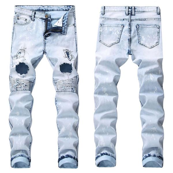 men's jeans classical hole fashion designer men blue cotton hip hop jeansdenim ripped old patch design
men's jeans classical hole fashion designer men blue cotton hip hop jeansdenim ripped old patch design
