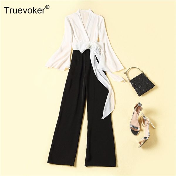 truevoker spring runway fashion long jumpsuit women's high street full sleeve v-neck black chic rompers for party 210602, Black;white
truevoker spring runway fashion long jumpsuit women's high street full sleeve v-neck black chic rompers for party 210602, Black;white