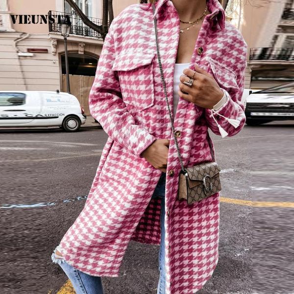 women's wool & blends elegant loose fashion office lady overcoat winter lapel single-breasted outwear swomen autumn retro houndstooth p, Black
women's wool & blends elegant loose fashion office lady overcoat winter lapel single-breasted outwear swomen autumn retro houndstooth p, Black
