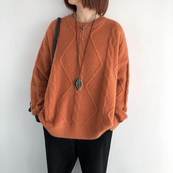 women spring pullover sweaters knitted cotton 2021 new twist long sleeve vintage woman loose solid color jumpers pull femme, White;black
women spring pullover sweaters knitted cotton 2021 new twist long sleeve vintage woman loose solid color jumpers pull femme, White;black