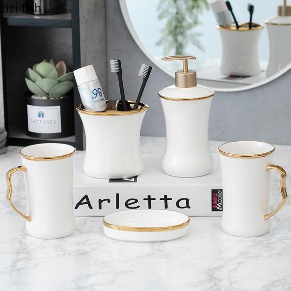bath accessory set lovers toiletry ceramics toothbrush cup mouthwash soap dish lotion bottle home use phnom penh bathroom five-piece
bath accessory set lovers toiletry ceramics toothbrush cup mouthwash soap dish lotion bottle home use phnom penh bathroom five-piece