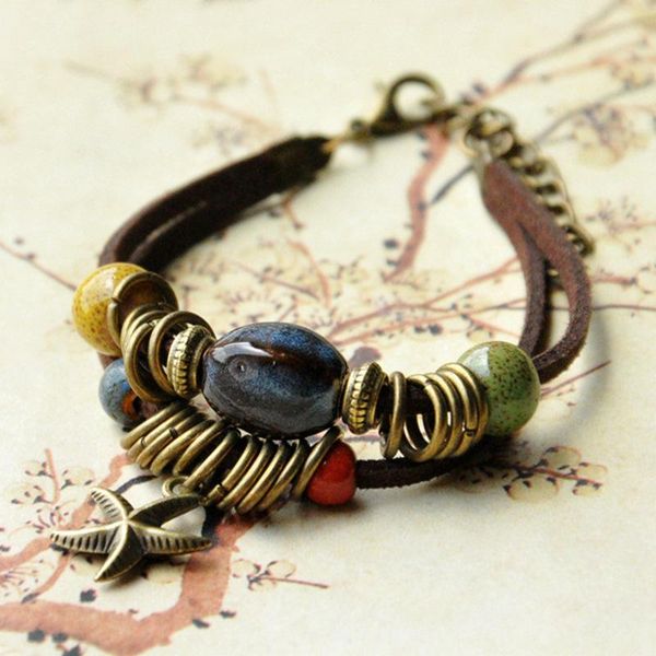 link, chain bohemian style creative ceramic jewelry bracelet men and women adjustable size woven link accessories, Black
link, chain bohemian style creative ceramic jewelry bracelet men and women adjustable size woven link accessories, Black