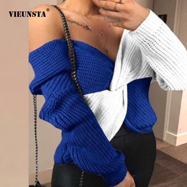 women's sweaters women elegant irregular twist pleated sweater casual patchwork long sleeve pullover v neck off shoulder knit, White;black
women's sweaters women elegant irregular twist pleated sweater casual patchwork long sleeve pullover v neck off shoulder knit, White;black