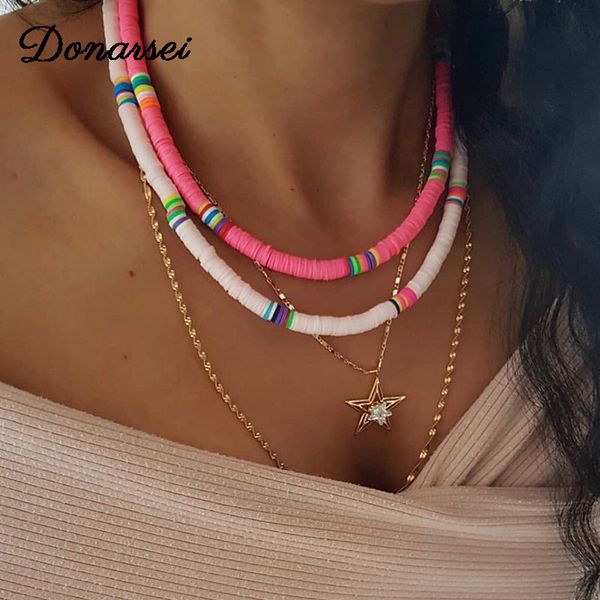 donarsei 2020 fashion 6mm soft pottery choker for women bohemian adjustable colorful clay collar necklace gift, Silver 
donarsei 2020 fashion 6mm soft pottery choker for women bohemian adjustable colorful clay collar necklace gift, Silver