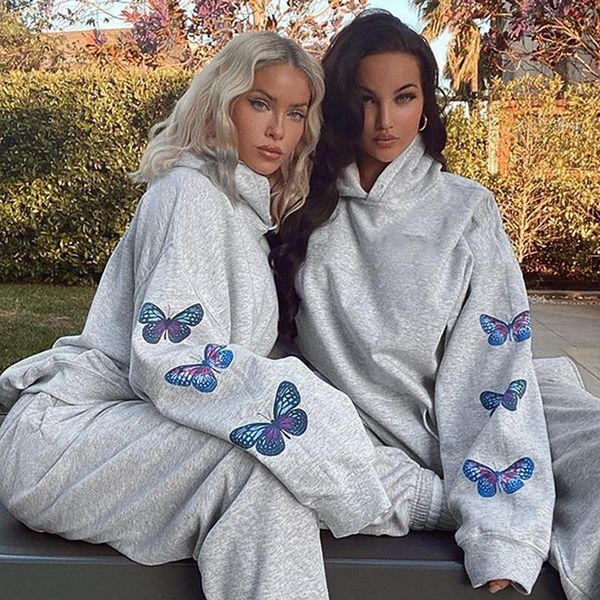 women's european and american butterfly printed sweatshirt long sleeve casual hoodie gray, Black 
women's european and american butterfly printed sweatshirt long sleeve casual hoodie gray, Black