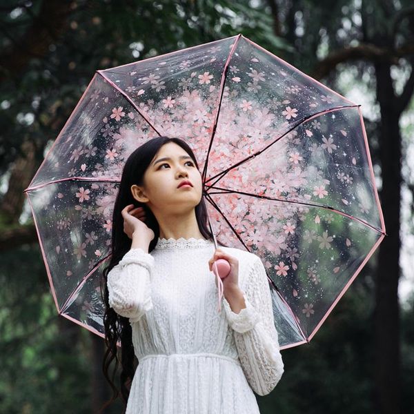 umbrellas 2021 fashion women rainy transparent flower umbrella three-folding rain guarda chuva paraguas transparente,s3158
umbrellas 2021 fashion women rainy transparent flower umbrella three-folding rain guarda chuva paraguas transparente,s3158