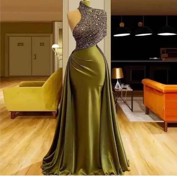 olive green mermaid evening dresses glitter sequined one shoulder overkskirts women formal party wear sweep train arabic aso ebi prom gowns, Black;red
olive green mermaid evening dresses glitter sequined one shoulder overkskirts women formal party wear sweep train arabic aso ebi prom gowns, Black;red
