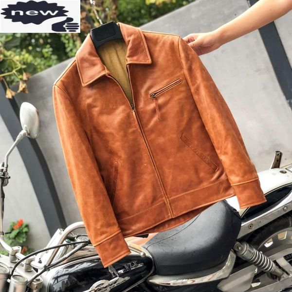 men's leather & faux mens 100% cowhide outwear moto biker windproof genuine jacket male vintage brown coat, Black
men's leather & faux mens 100% cowhide outwear moto biker windproof genuine jacket male vintage brown coat, Black