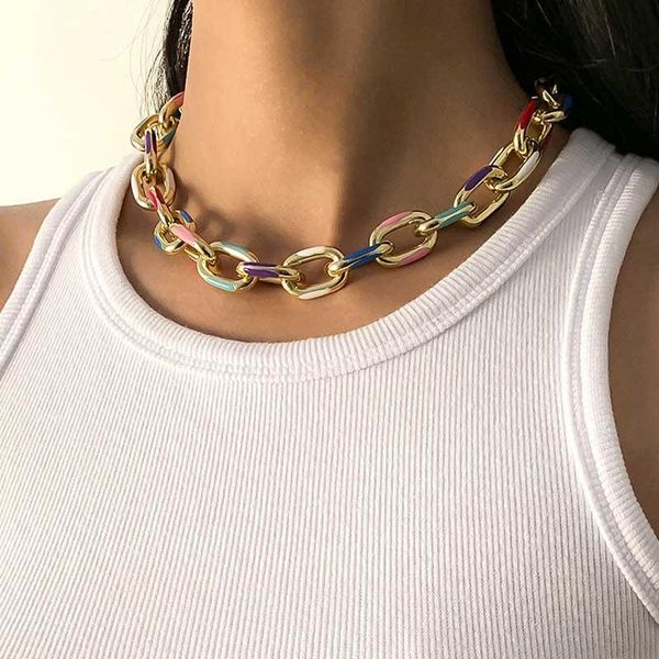 chokers punk chunky thick aluminium curb chain choker necklace goth gothic printed short clavicle necklaces collar jewelry, Golden;silver
chokers punk chunky thick aluminium curb chain choker necklace goth gothic printed short clavicle necklaces collar jewelry, Golden;silver