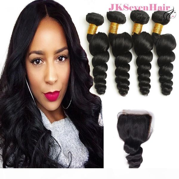 10a brazilian virgin hair bundles loose wave 4pcs with 4x4inch lace closure malaysian peruvian indian hair weaves with preplucked closure, Black
10a brazilian virgin hair bundles loose wave 4pcs with 4x4inch lace closure malaysian peruvian indian hair weaves with preplucked closure, Black