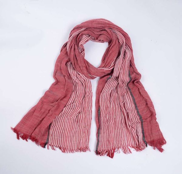 new striped cotton hemp scarves for women in spring and summer, Blue;black 
new striped cotton hemp scarves for women in spring and summer, Blue;black