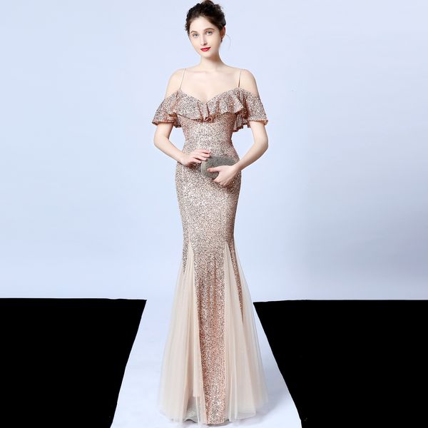 gold sequins party formal dress off shoulder evening women mesh mermaid wedding prom gown dresses xny6, Black;gray
gold sequins party formal dress off shoulder evening women mesh mermaid wedding prom gown dresses xny6, Black;gray