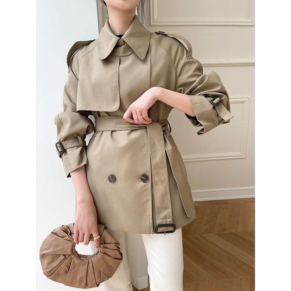 women's trench coats windbreaker short style korean fashion in autumn 2021, slim waist, small temperament, fashionable coat, Tan;black
women's trench coats windbreaker short style korean fashion in autumn 2021, slim waist, small temperament, fashionable coat, Tan;black