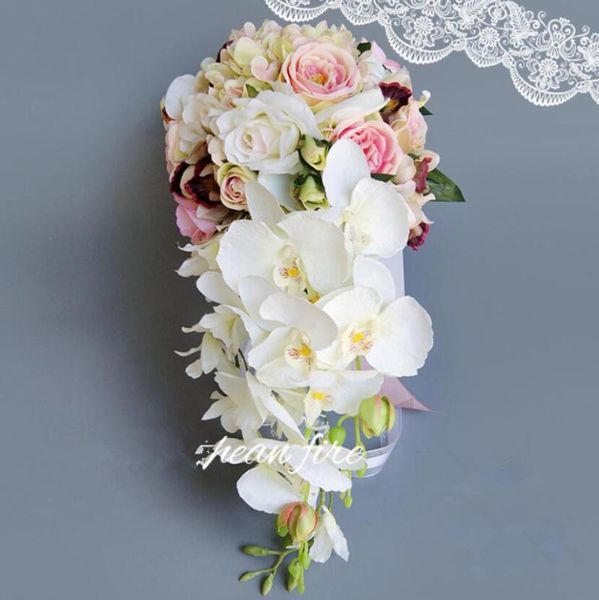 decorative flowers & wreaths ayicuthia 2021 waterfall pink white wedding bridal bouquets artificial rose s11
decorative flowers & wreaths ayicuthia 2021 waterfall pink white wedding bridal bouquets artificial rose s11