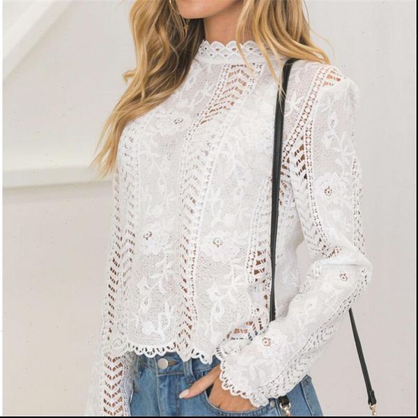 women back white lace hollow long sleeve blouse turtleneck summer blouses for women 2017 cap elegant blouse female
women back white lace hollow long sleeve blouse turtleneck summer blouses for women 2017 cap elegant blouse female