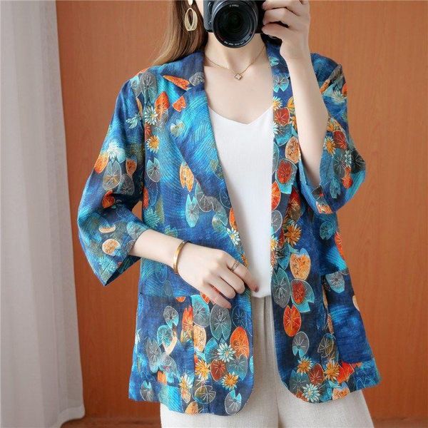 women's suits & blazers oversized three-quarter sleeves 2021 summer women lotus leaf printed blazer casual coat top, White;black
women's suits & blazers oversized three-quarter sleeves 2021 summer women lotus leaf printed blazer casual coat top, White;black