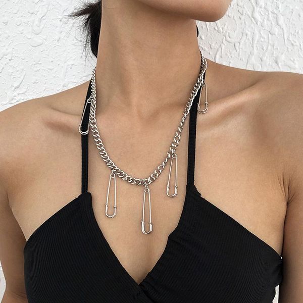 chains ladies retro geometric pin necklace hip hop creative clavicle chain simple alloy thick girl party fashion accessories, Silver
chains ladies retro geometric pin necklace hip hop creative clavicle chain simple alloy thick girl party fashion accessories, Silver