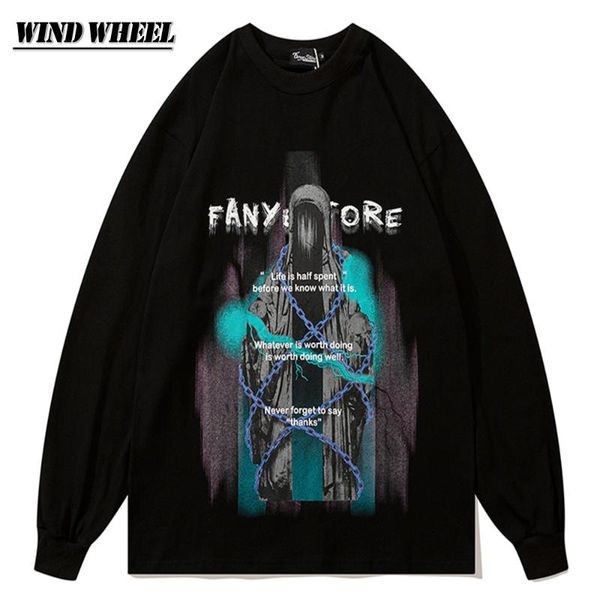 men's hoodies & sweatshirts 2021 autumn men oversized tshirt pullover hip hop sweatshirt ghost graphic letter print streetwear harajuku, Black
men's hoodies & sweatshirts 2021 autumn men oversized tshirt pullover hip hop sweatshirt ghost graphic letter print streetwear harajuku, Black