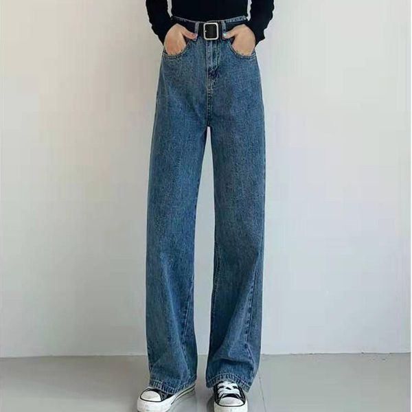 women's jeans women boyfriend loose fit leisure full length straight casual spring summer femme high waist wide leg, Blue
women's jeans women boyfriend loose fit leisure full length straight casual spring summer femme high waist wide leg, Blue