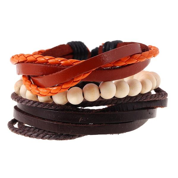 charm bracelets 3pcs/set boho gypsy hippie punk beige wooden bead cord wrap black dark brown leather adjustable macrame set for man, Golden;silver
charm bracelets 3pcs/set boho gypsy hippie punk beige wooden bead cord wrap black dark brown leather adjustable macrame set for man, Golden;silver