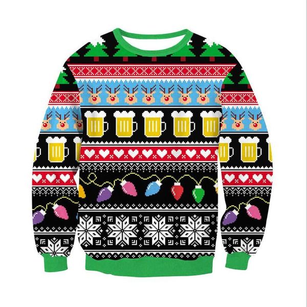 men's sweaters men women ugly christmas sweater pattern reindeer xmas pullover crew neck sweatshirt funny holiday jumpers, White;black
men's sweaters men women ugly christmas sweater pattern reindeer xmas pullover crew neck sweatshirt funny holiday jumpers, White;black