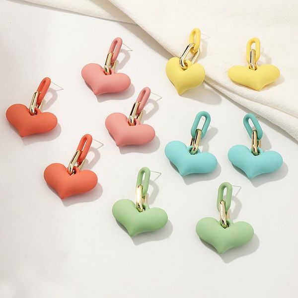 hoop & huggie 2021 fashion simple heart-shaped pendant earrings romantic women's multi color stud earring cute sweet girl party jewelry, Golden;silver
hoop & huggie 2021 fashion simple heart-shaped pendant earrings romantic women's multi color stud earring cute sweet girl party jewelry, Golden;silver