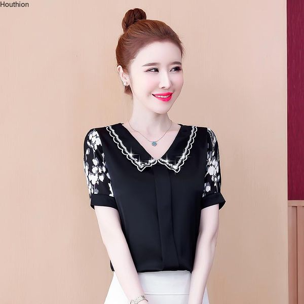 women's blouses & shirts houthion chiffon slim doll collar diamond pullover summer casual blouse fashion short sleeve pocket, White
women's blouses & shirts houthion chiffon slim doll collar diamond pullover summer casual blouse fashion short sleeve pocket, White