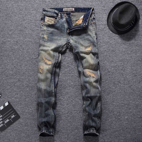 2021 new italian fashion slim destroyed men designer pants streetwear hip hop homme nqau, Blue
2021 new italian fashion slim destroyed men designer pants streetwear hip hop homme nqau, Blue