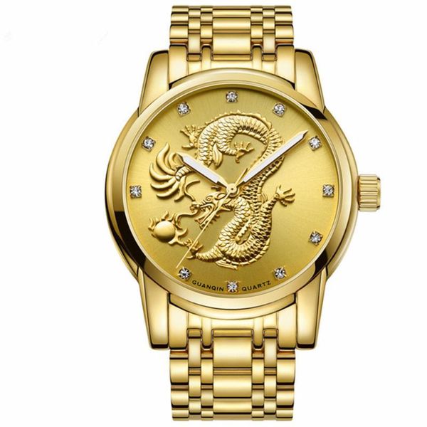 wristwatches guanqin gold dragon sculpture stainless steel quartz watch men business waterproof wristwatch relogio masculino, Slivery;brown
wristwatches guanqin gold dragon sculpture stainless steel quartz watch men business waterproof wristwatch relogio masculino, Slivery;brown