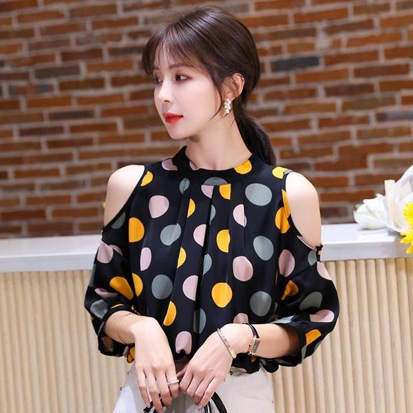 women's blouses & shirts women summer blouse polka dot off shoulder chiffon shirt loose blusas, White
women's blouses & shirts women summer blouse polka dot off shoulder chiffon shirt loose blusas, White