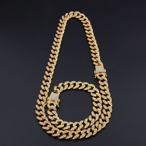 link 13mm chain gold silver necklace bracelet set out crystal rhinestone bling for men
link 13mm chain gold silver necklace bracelet set out crystal rhinestone bling for men