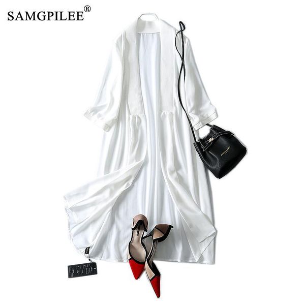 women's trench coats 2021 sunscreen chiffon cardigan over the knee shawl-style three-quarter sleeves thin korean style length outfit, Tan;black
women's trench coats 2021 sunscreen chiffon cardigan over the knee shawl-style three-quarter sleeves thin korean style length outfit, Tan;black