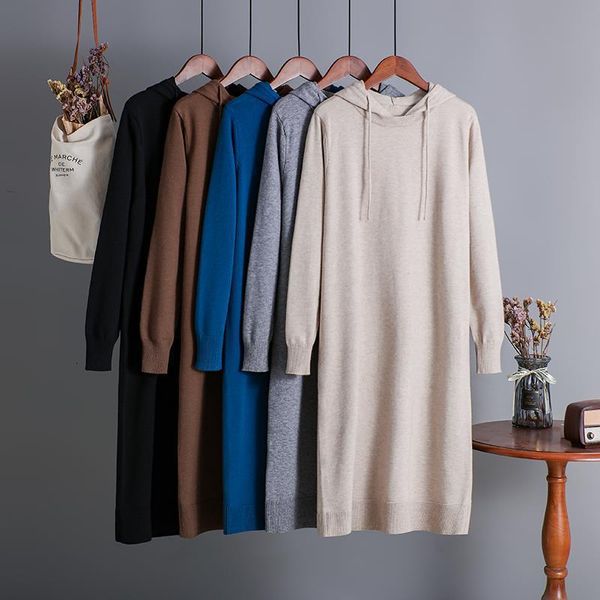2021 new casual hooded maix women straight sweater autumn winter loose long thick female oversize girl knit cqfl, White;black
2021 new casual hooded maix women straight sweater autumn winter loose long thick female oversize girl knit cqfl, White;black